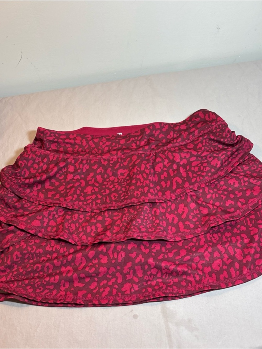 Ideology Magenta Tiered Animal-Print Mini Skirt SOLD